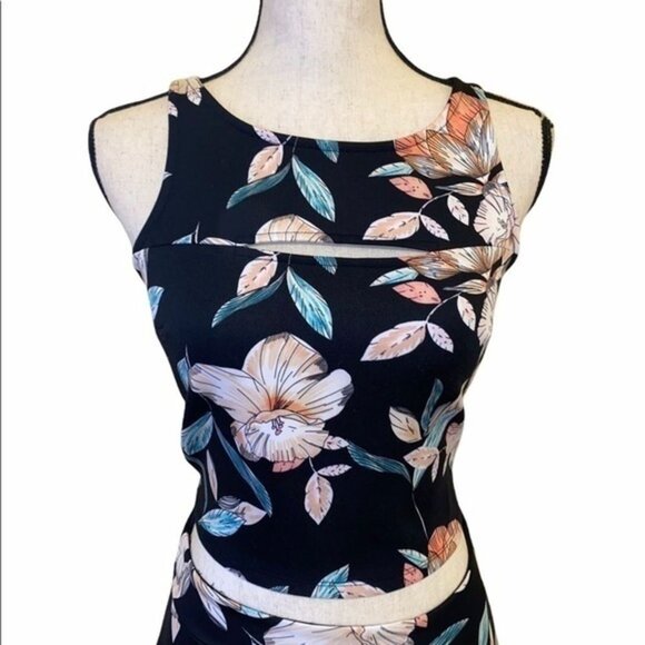 Decree Floral Womens Two-Piece Top & Skirt Sleeveless Dark Multicolor Size Small - Picture 4 of 8
